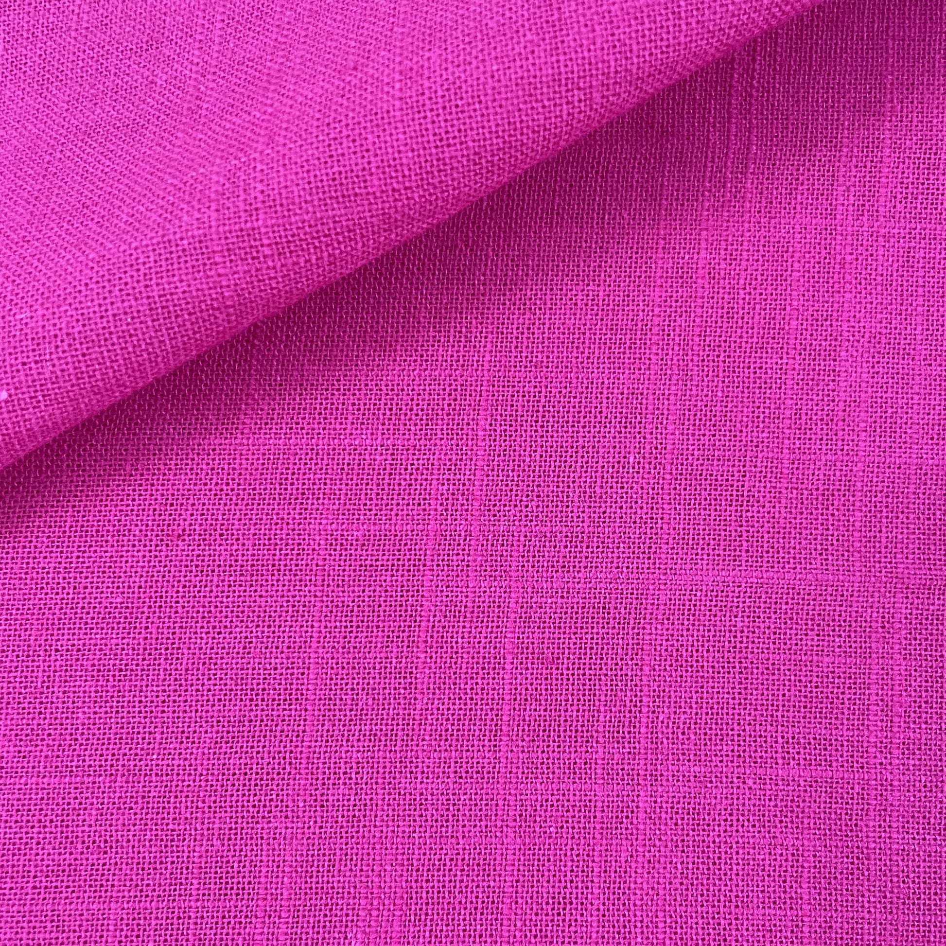 Exclusive Cotton Linen Slub Dark Pink Solid Fabric Fabric