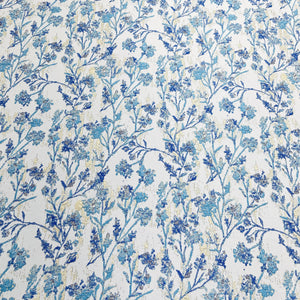 Blue & White Brocade Jacquard Fabric 12371 - TradeUNO