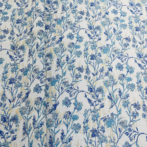 Blue & White Brocade Jacquard Fabric 12371 - TradeUNO