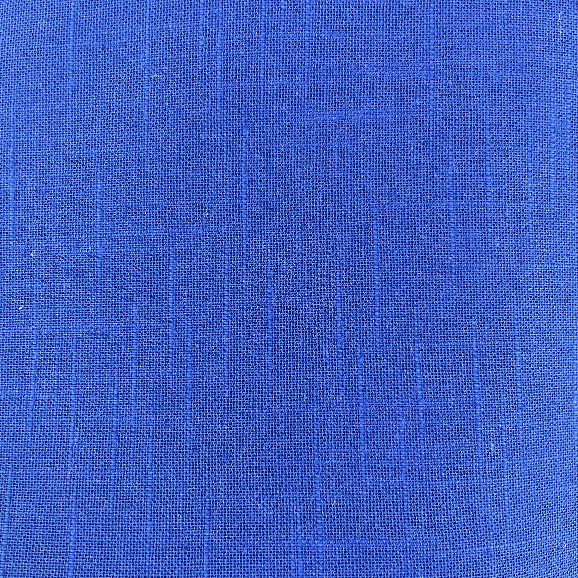 Exclusive Cotton Linen Slub Blue Solid Fabric 
