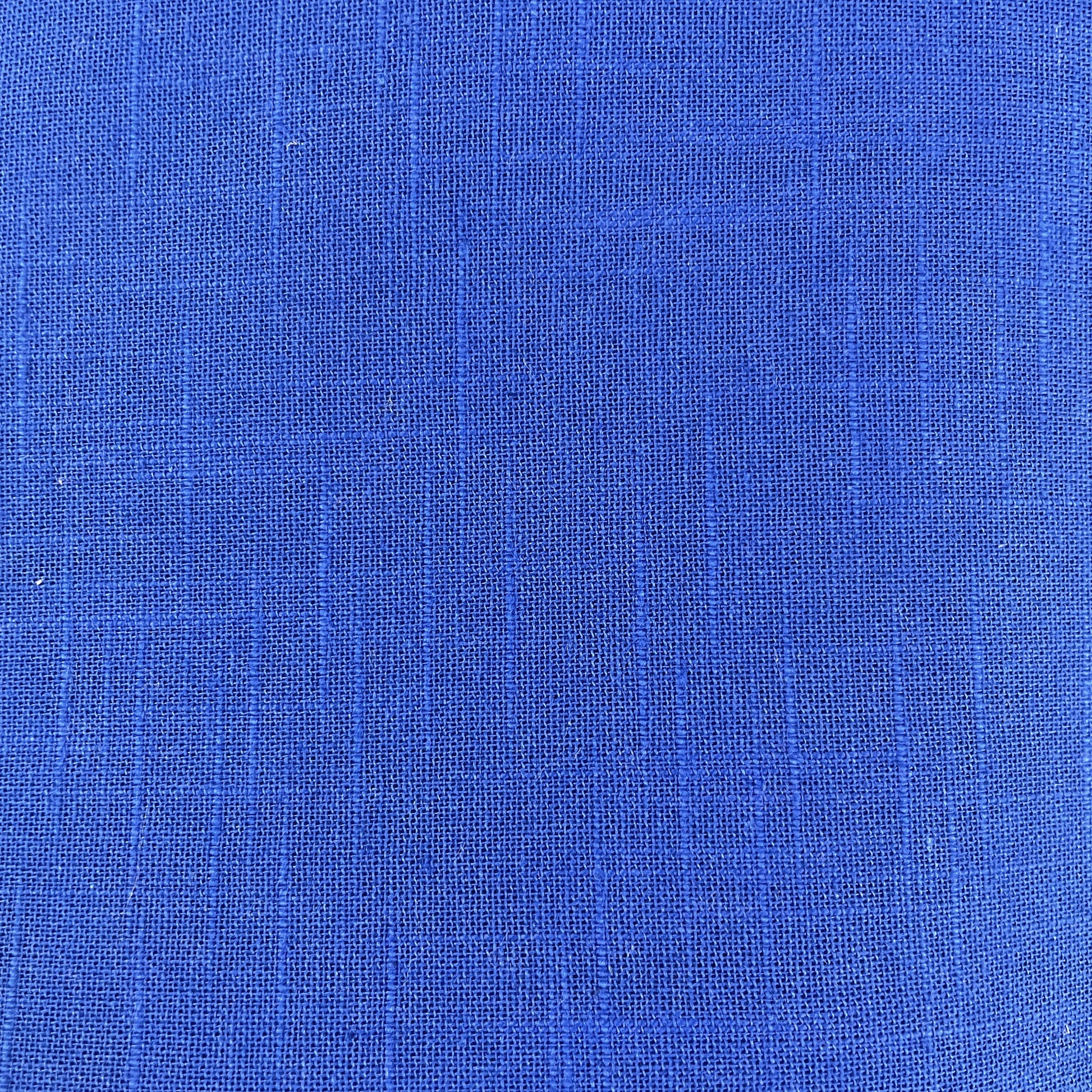 Exclusive Cotton Linen Slub Blue Solid Fabric 