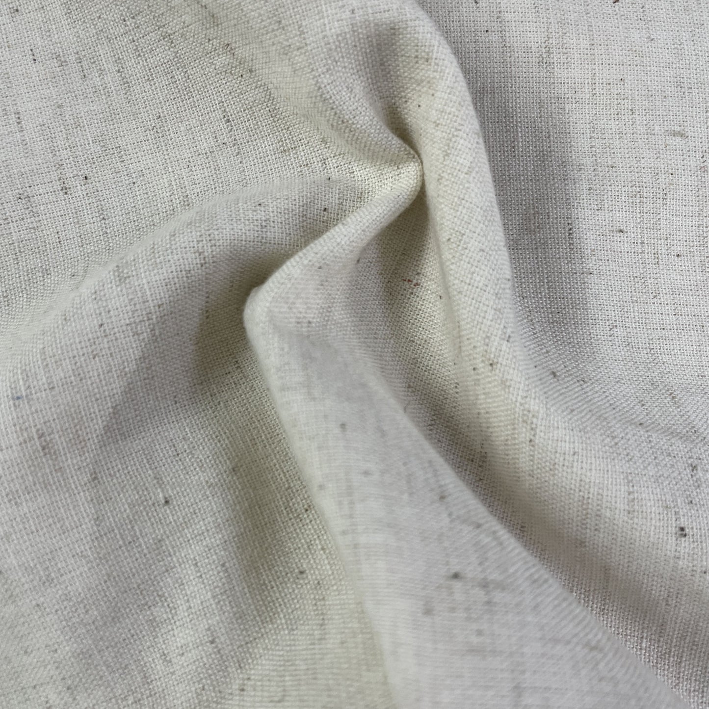 Exclusive Cotton Linen Slub Creame Solid Fabric