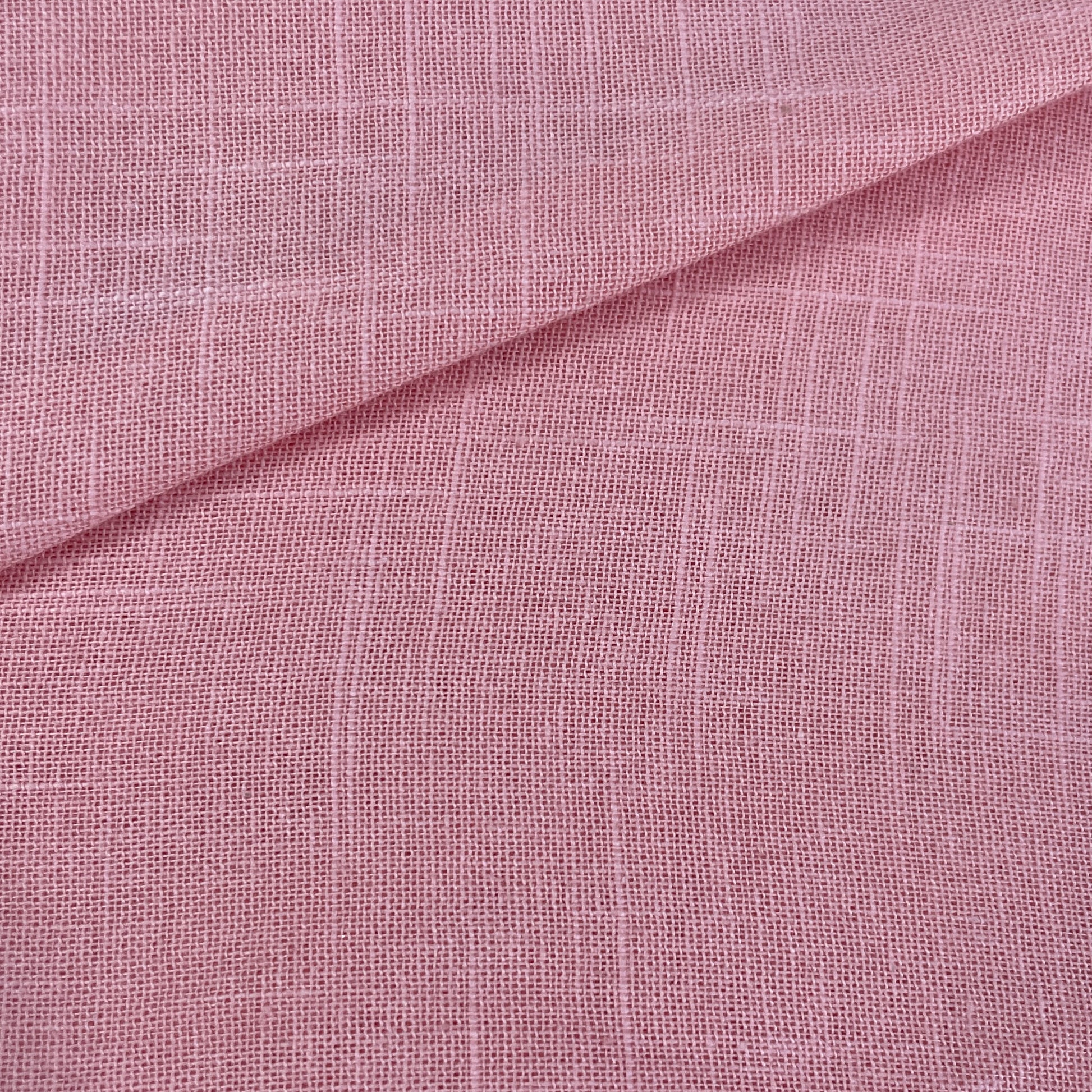 Exclusive Cotton Linen Slub Pink Solid Fabric 