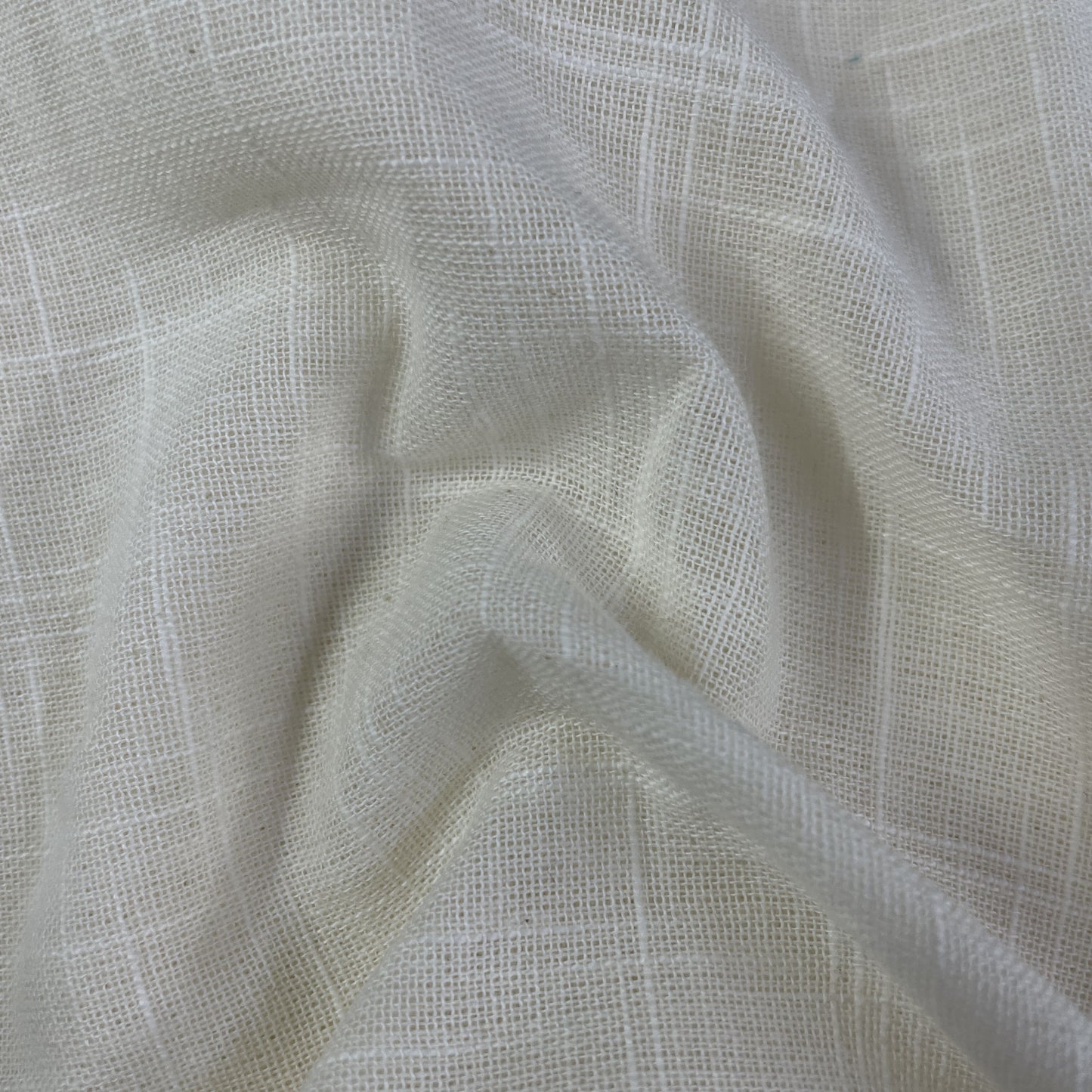 Exclusive Cotton Linen Slub Off White Solid Fabric 