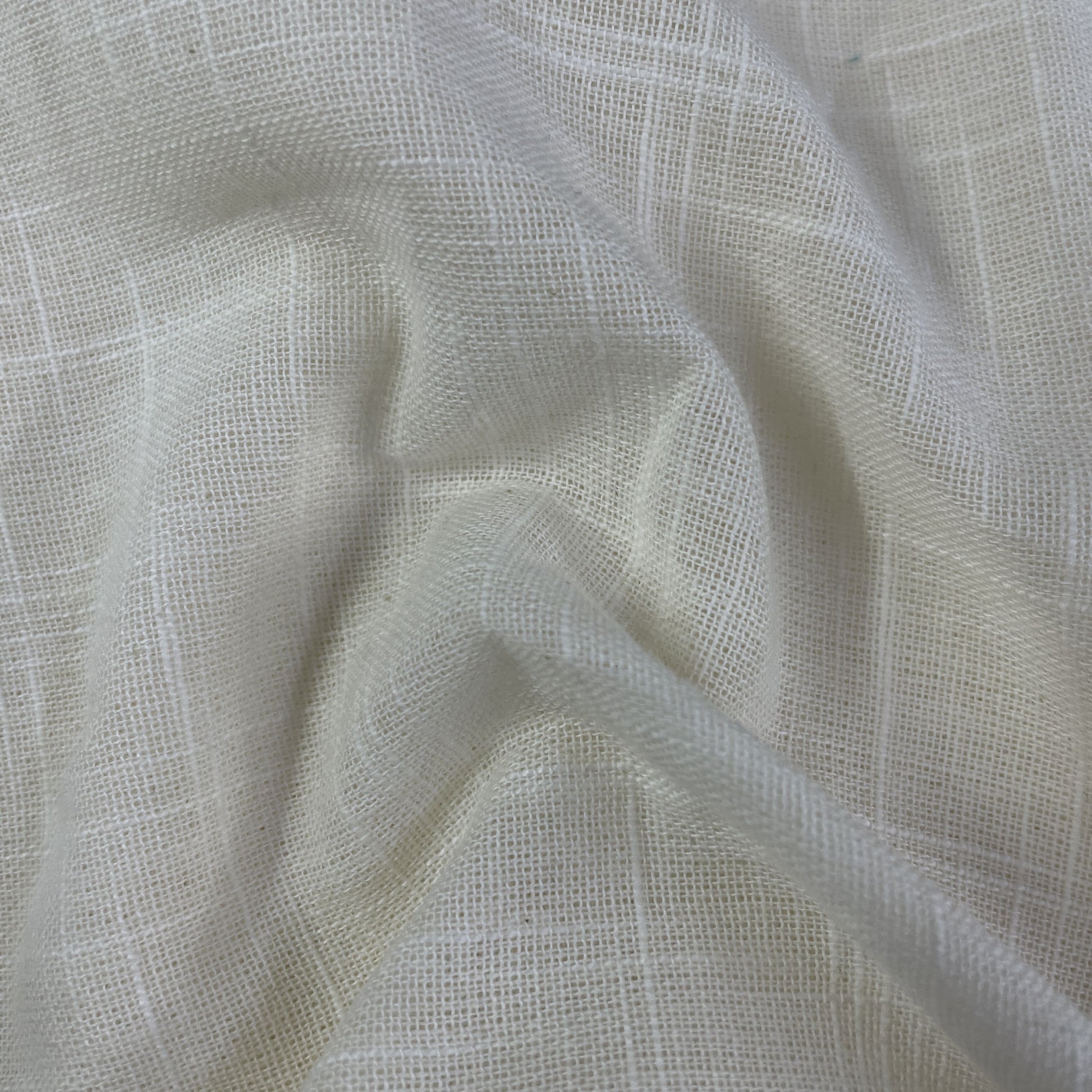 Exclusive Cotton Linen Slub Off White Solid Fabric 