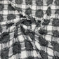 White & Black Check Denim Fabric