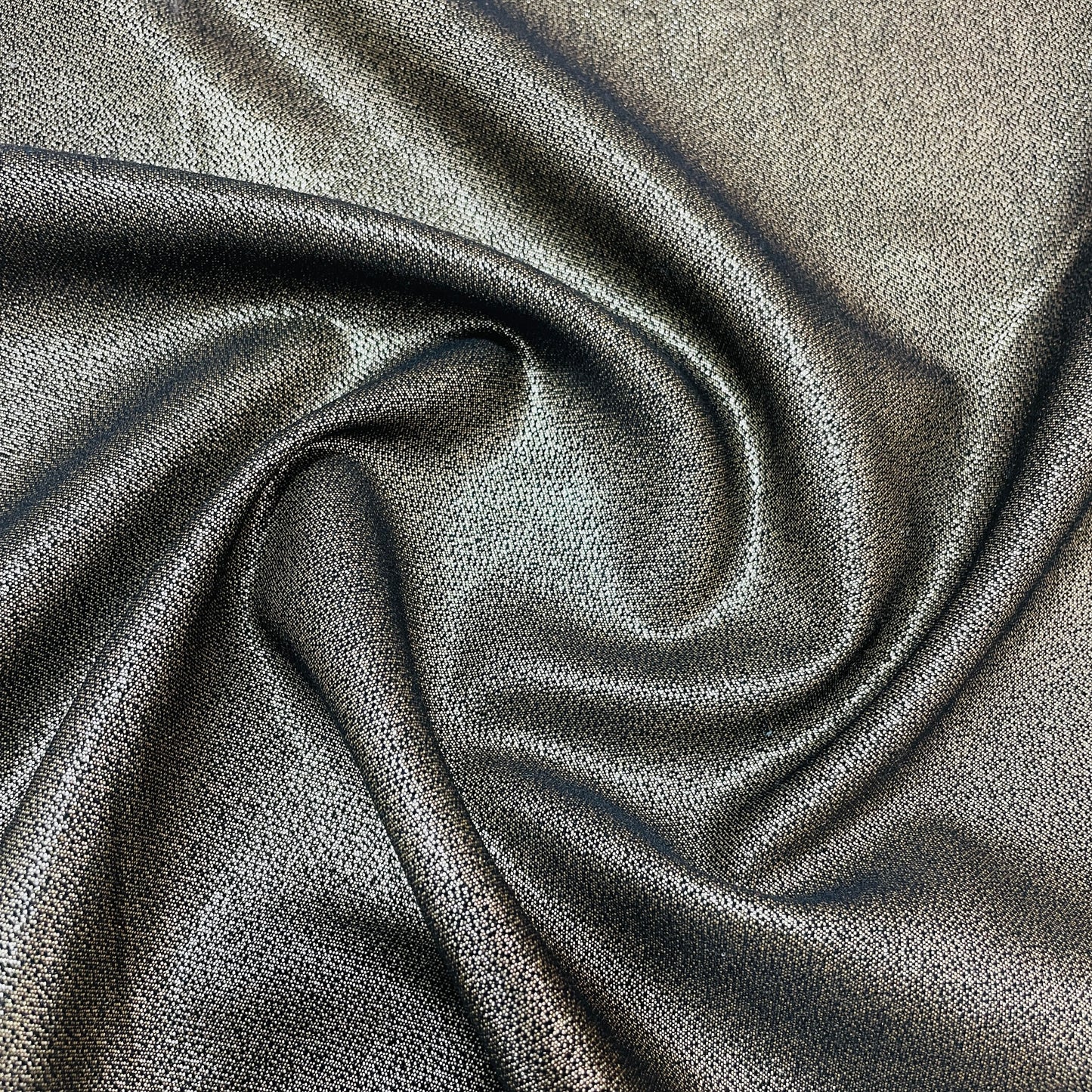 Black Golden Foil Lycra Cotton Satin Fabric - TradeUNO