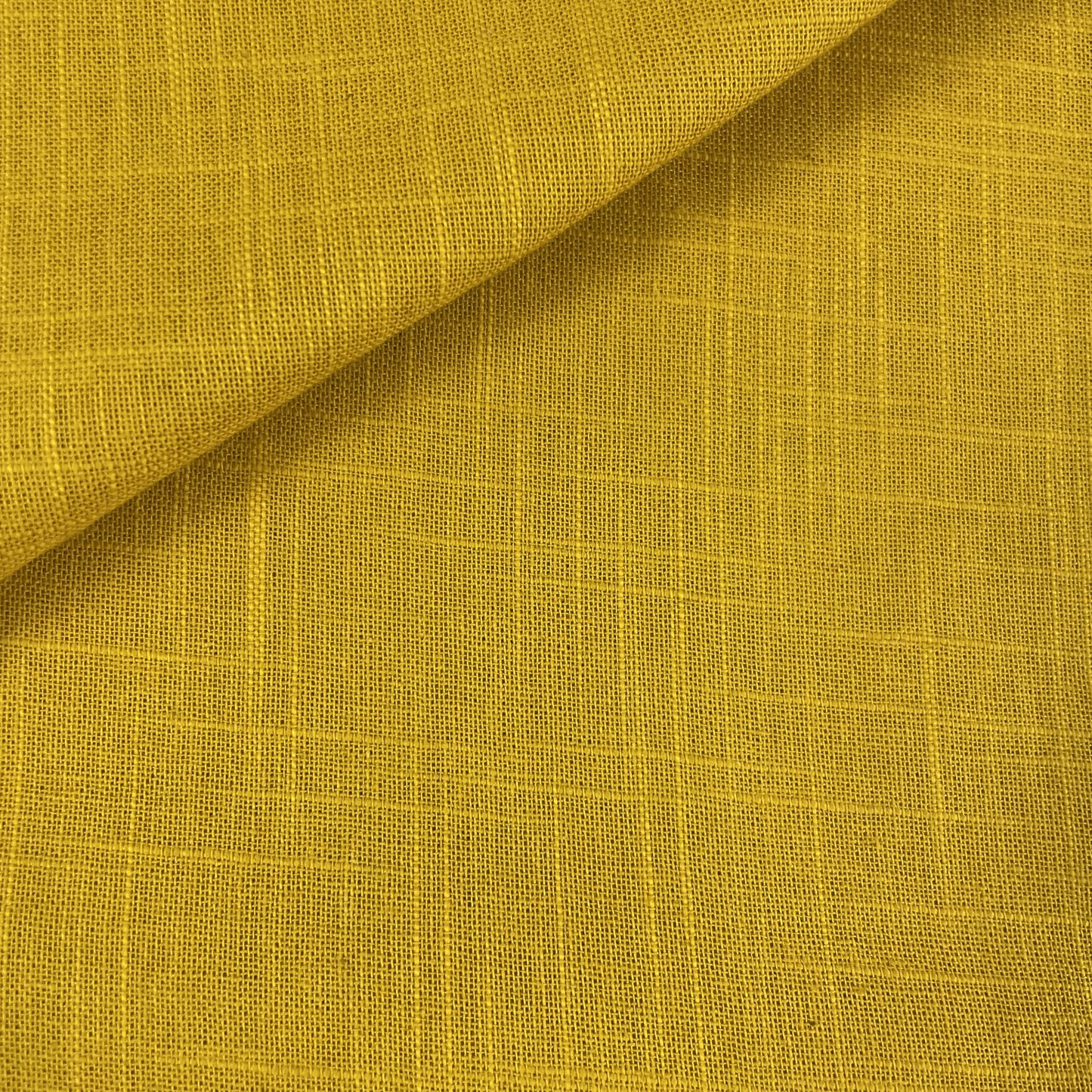 Exclusive Cotton Linen Slub Mustard Yellow Solid Fabric 