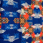Navy Blue Multicolor Hakokai Batik Print Muslin Fabric - TradeUNO