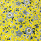 Yellow Grey Floral Print Muslin Fabric - TradeUNO