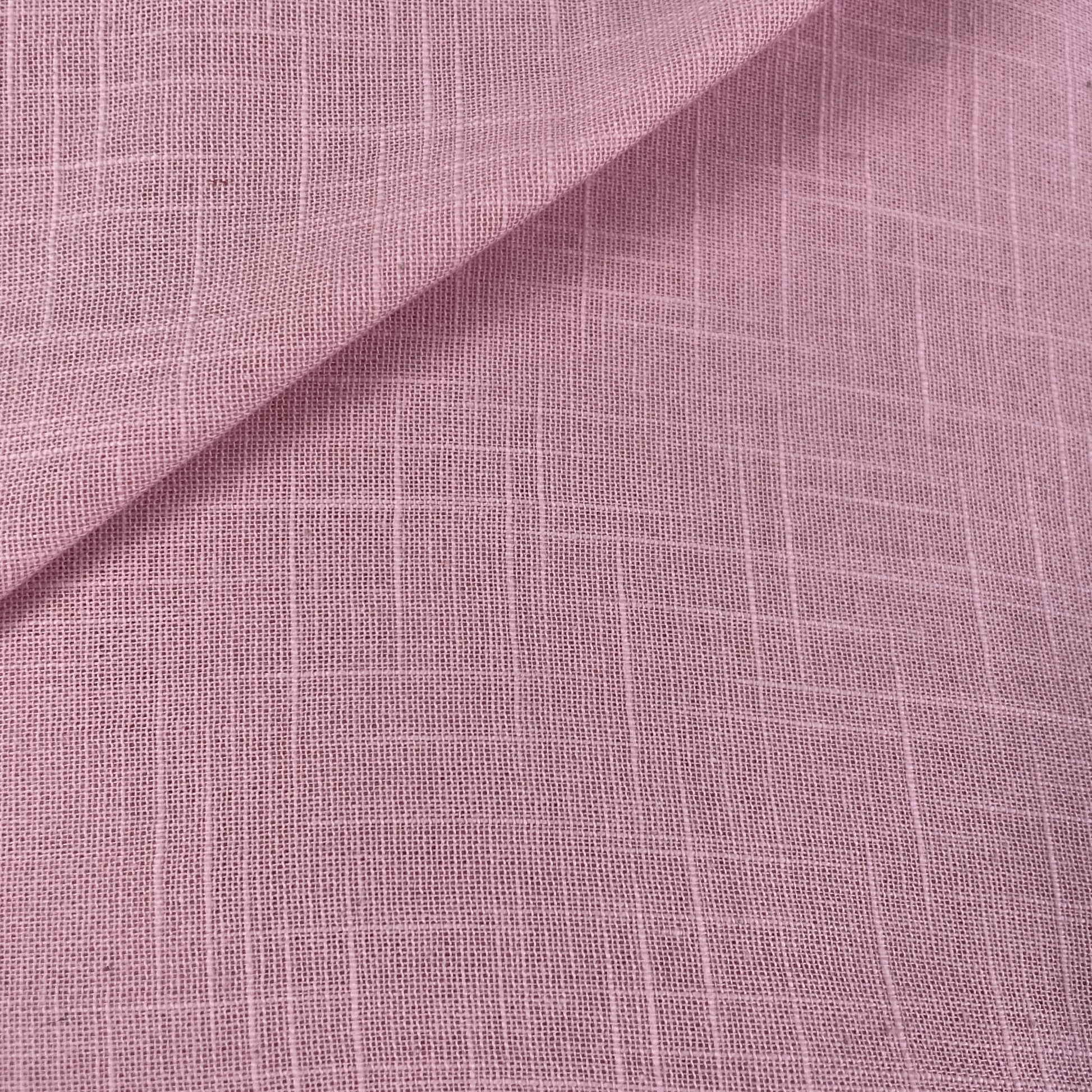 Exclusive Cotton Linen Slub Baby Pink Solid Fabric Fabric