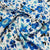White Blue Floral Print Muslin Fabric - TradeUNO