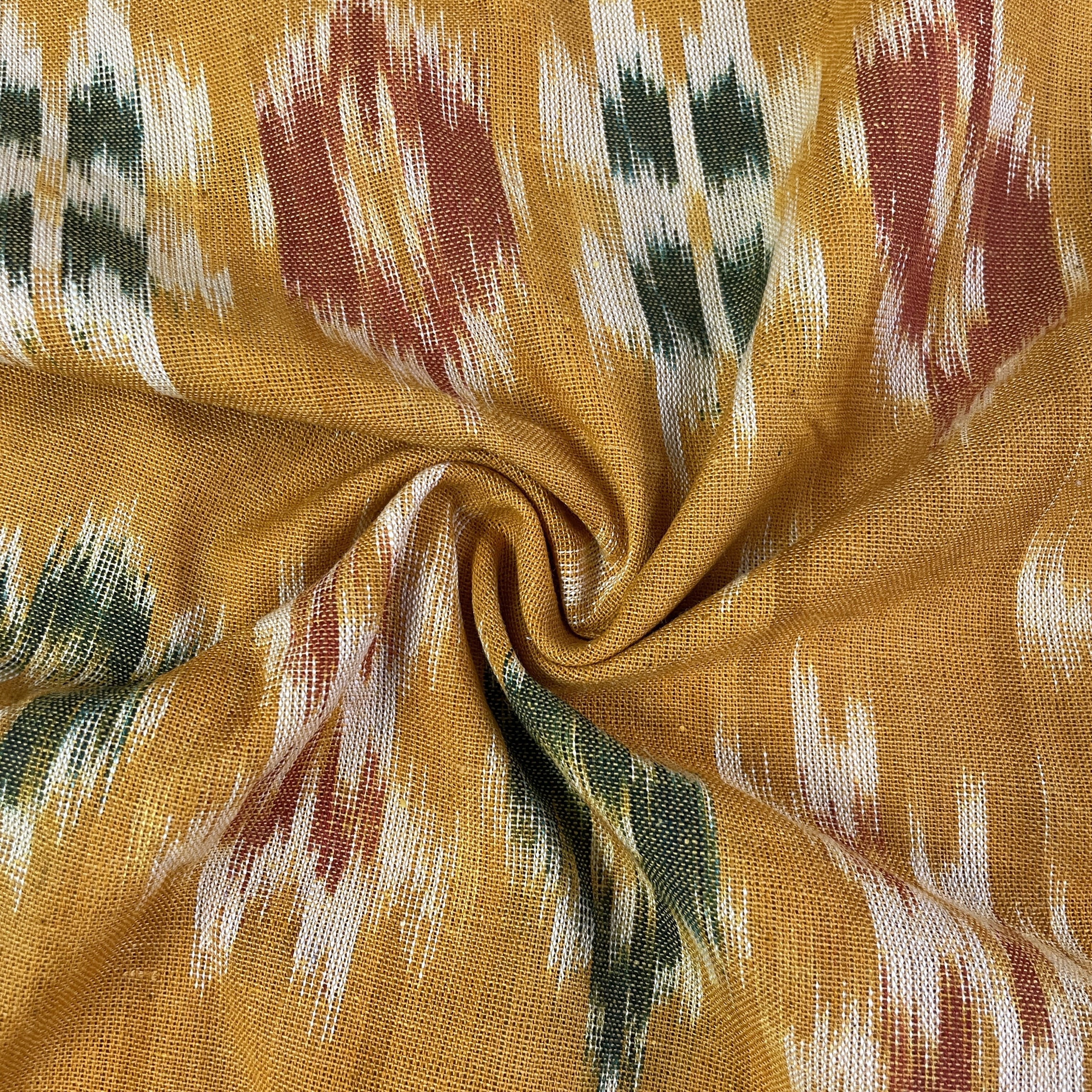Exclusive Cotton Light Yellow Ikat Fabric