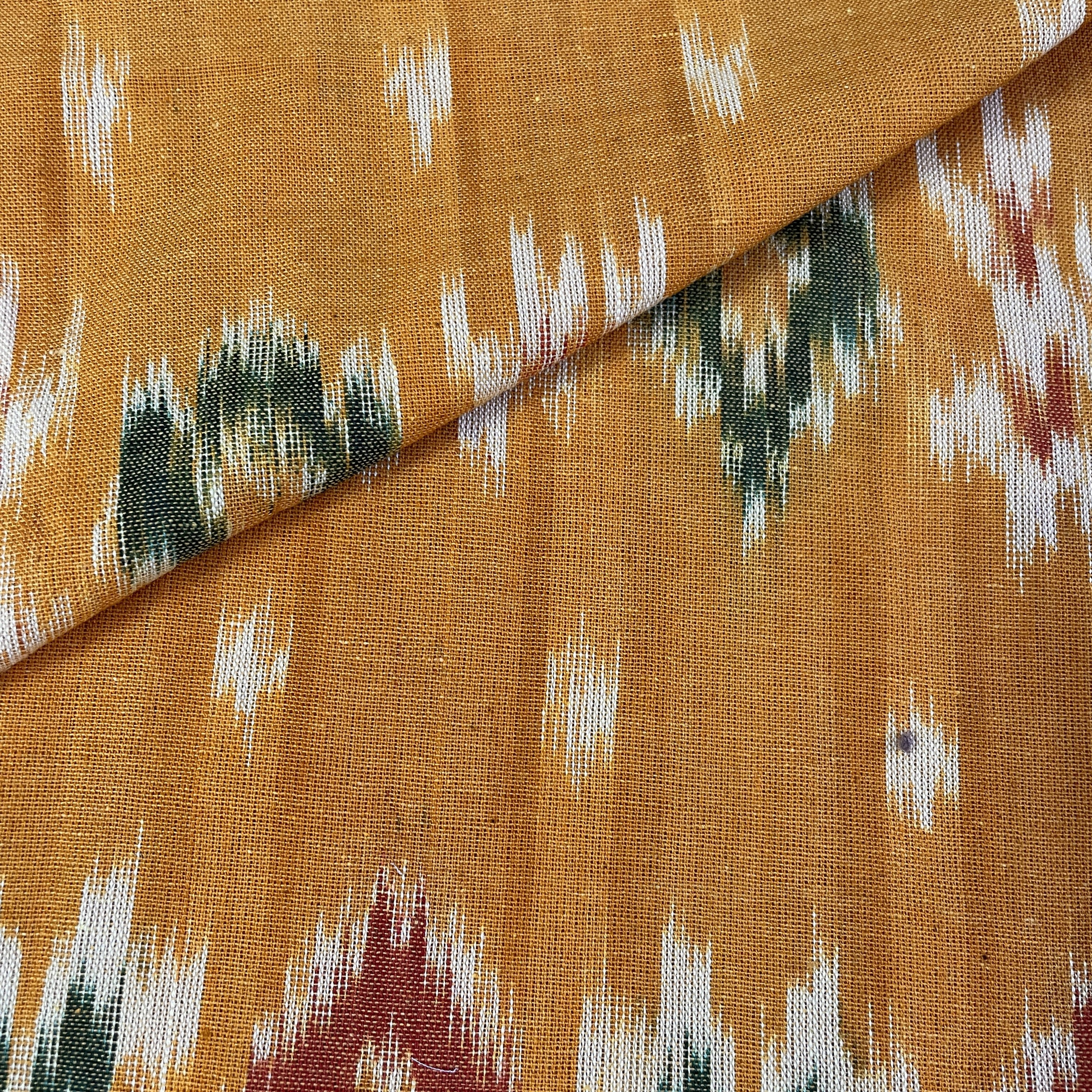 Exclusive Cotton Light Yellow Ikat Fabric