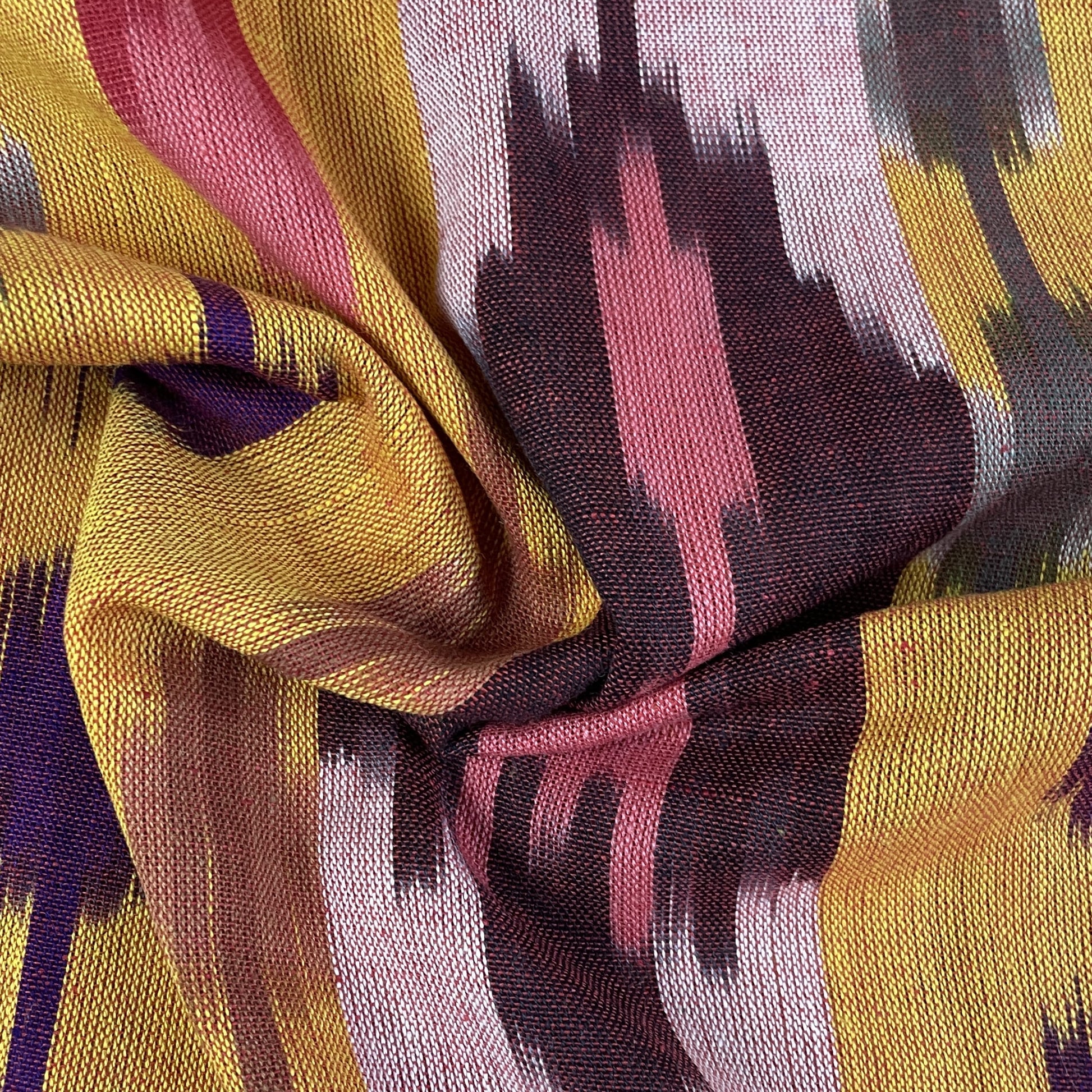 Exclusive Cotton Mustard Yellow Ikat Fabric