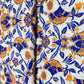 Cream With Mustard Purple Floral Print Muslin Fabric - TradeUNO