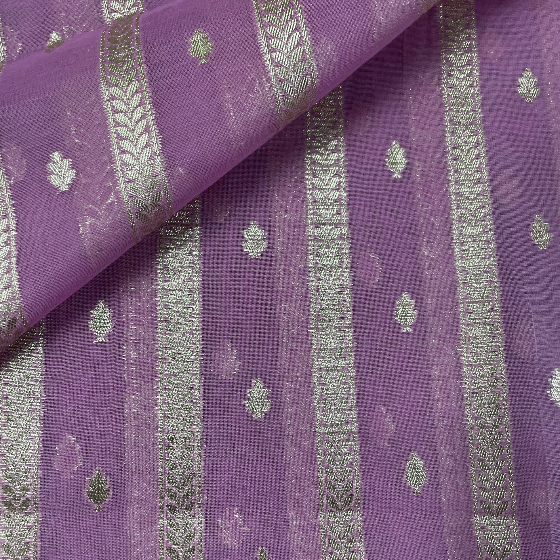 Premium Cotton Katwar Patola Pink Zari Floral Traditional Jacquard Fabric