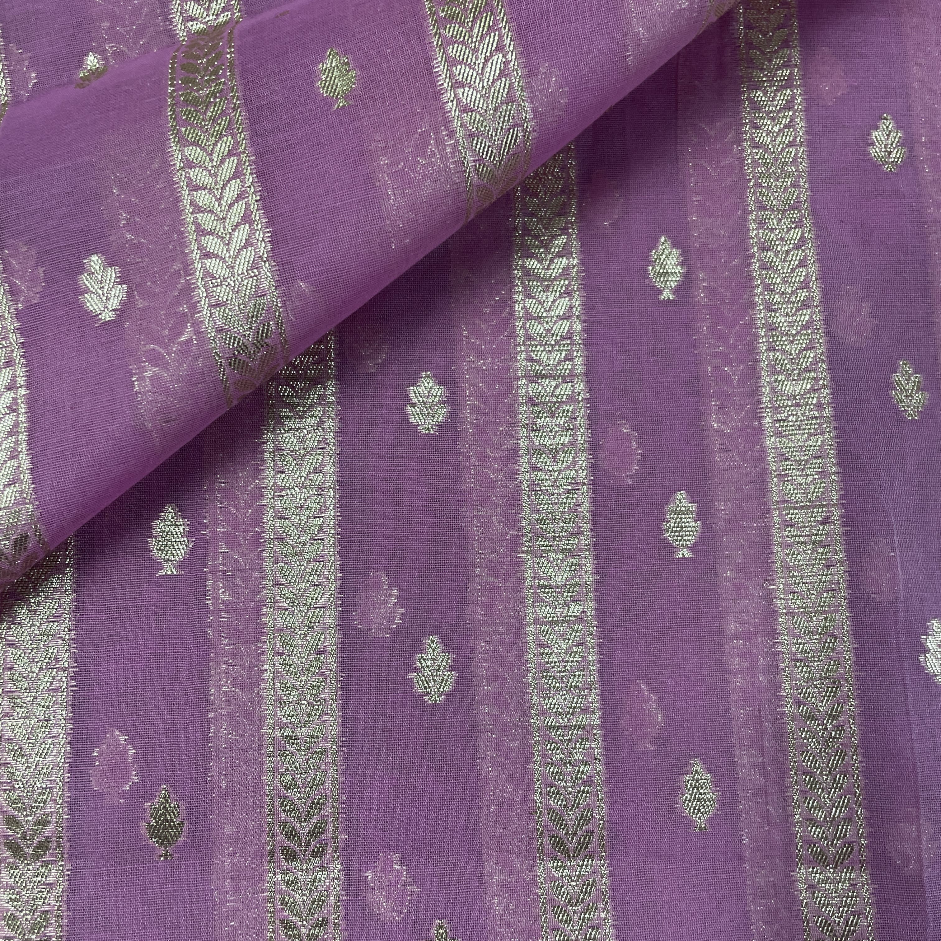 Premium Cotton Katwar Patola Pink Zari Floral Traditional Jacquard Fabric