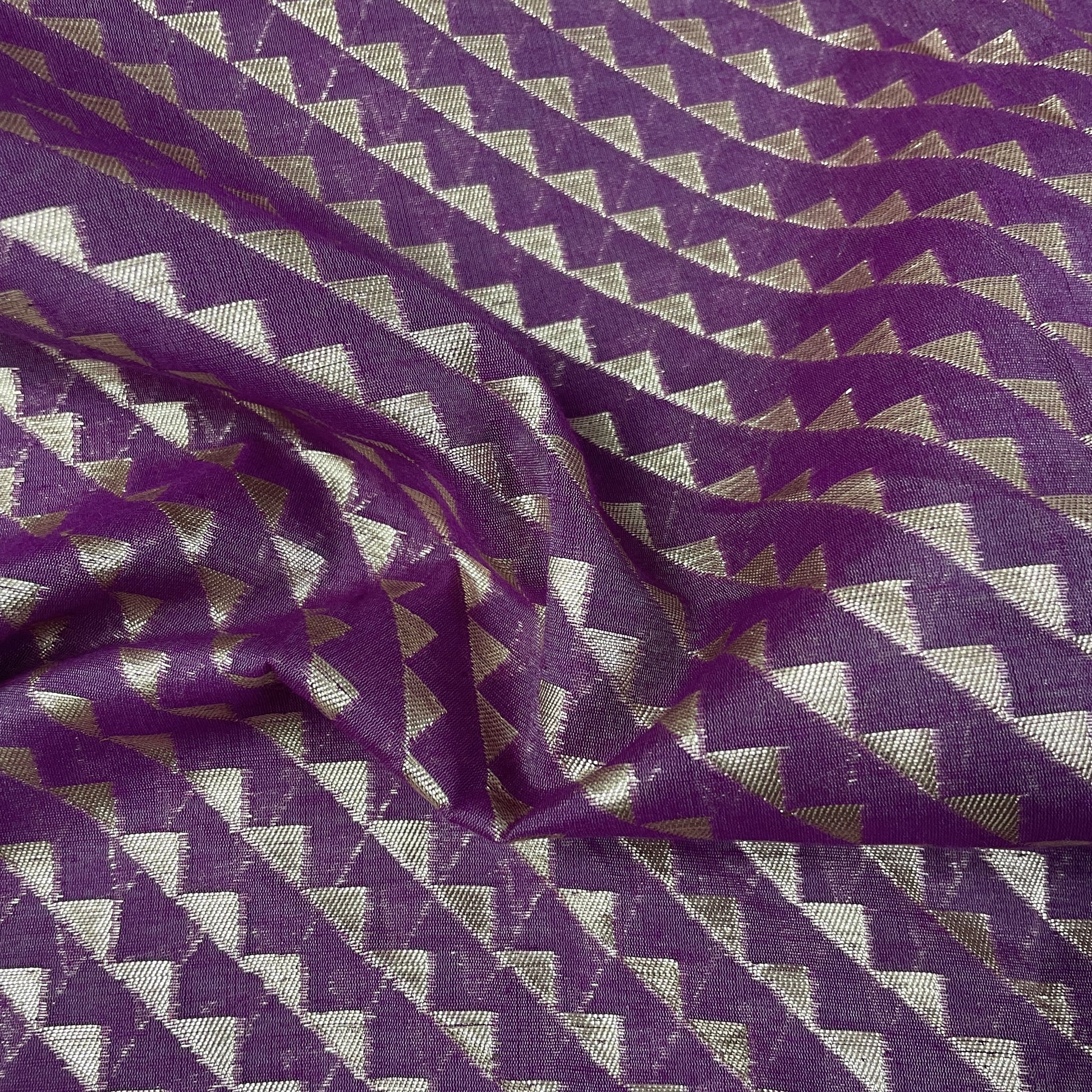 Premium Cotton Katwar Patola Purple Geometricall Jacquard Fabric