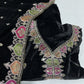 Premium Black Multicolor Thread Sequence Embroidery Velvet Suit Set With Dupatta