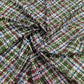 Blue & Green Chevron Embossed Satin Fabric