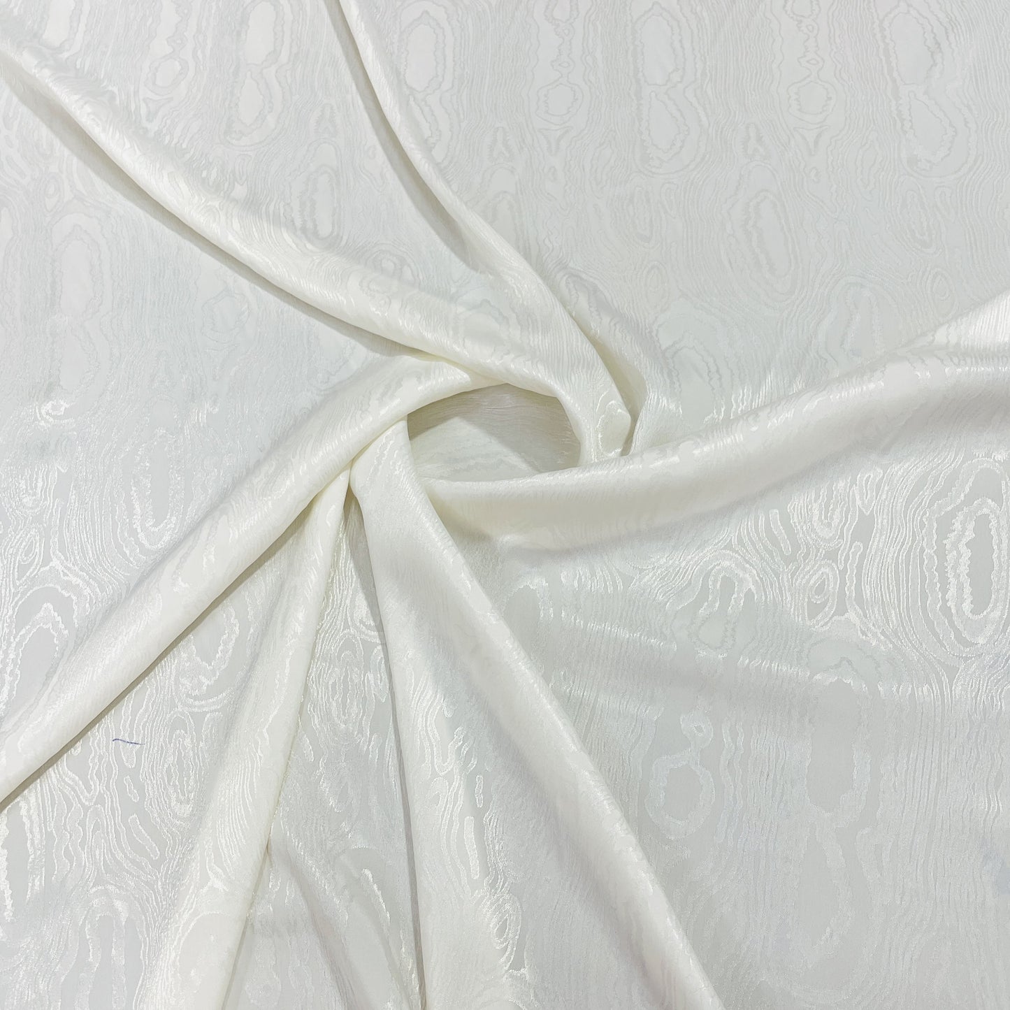 White Floral Satin Fabric