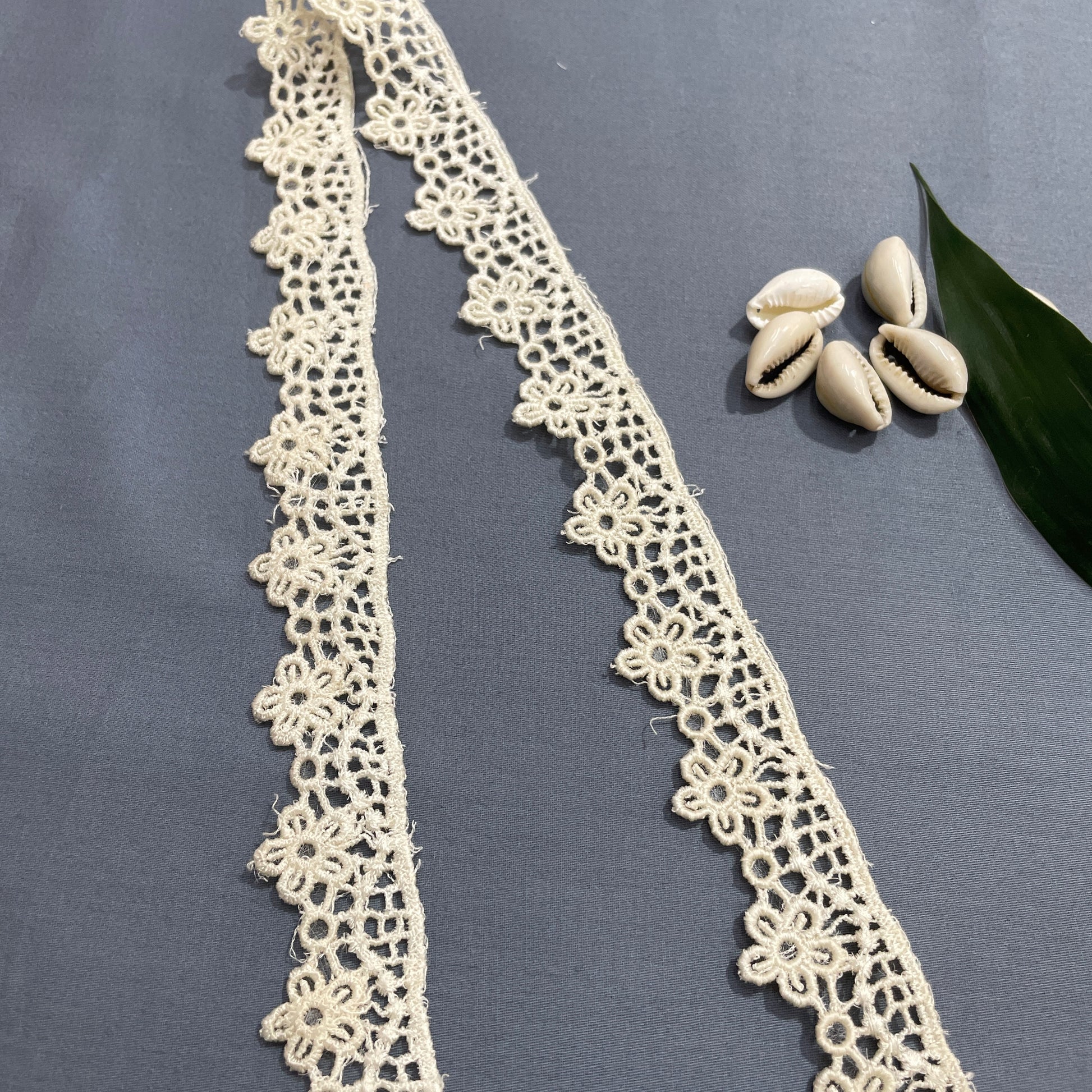 Cream Dyeable Cotton Lace - TradeUNO