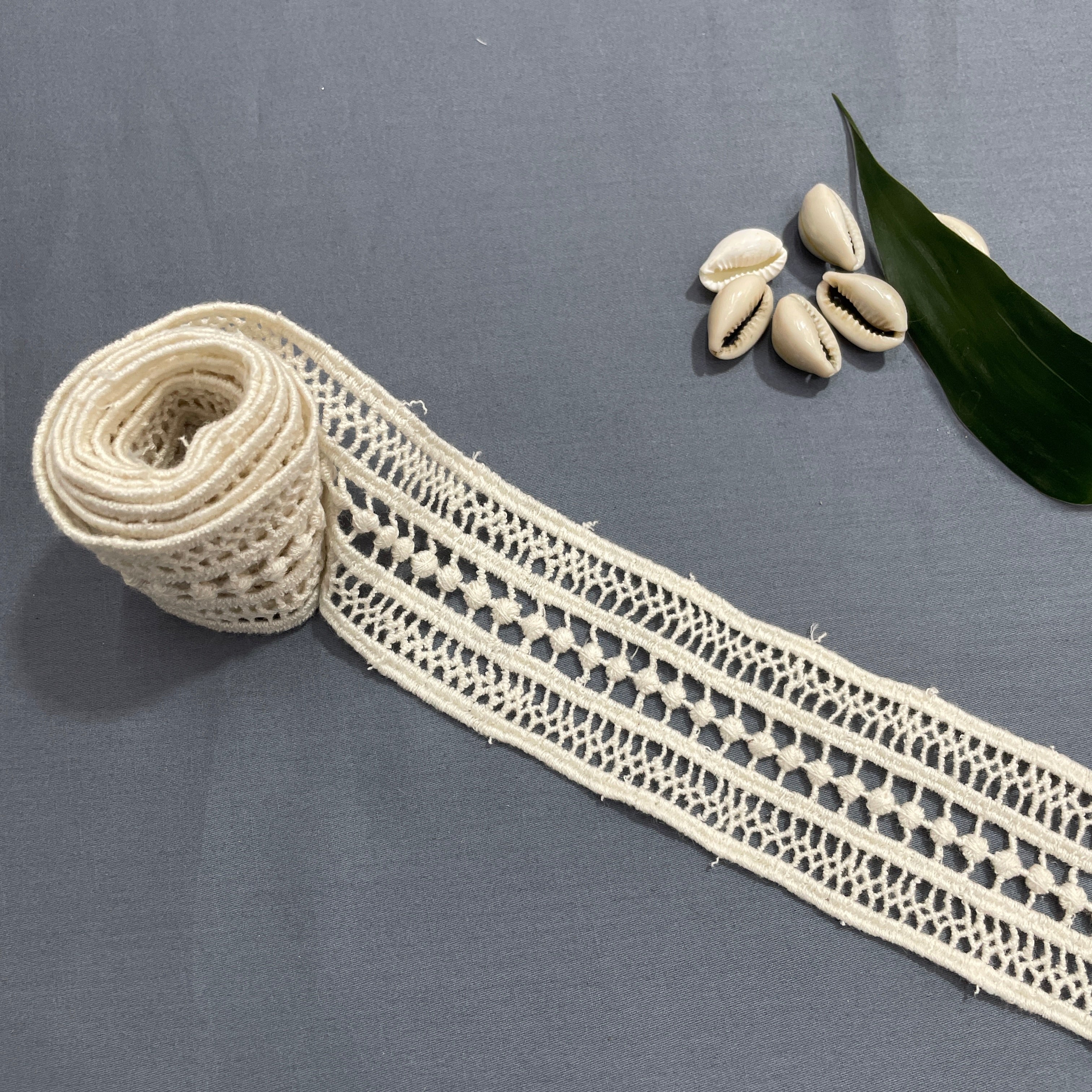 Buy Simple White Dyeable Cotton Lace Online at TradeUNO