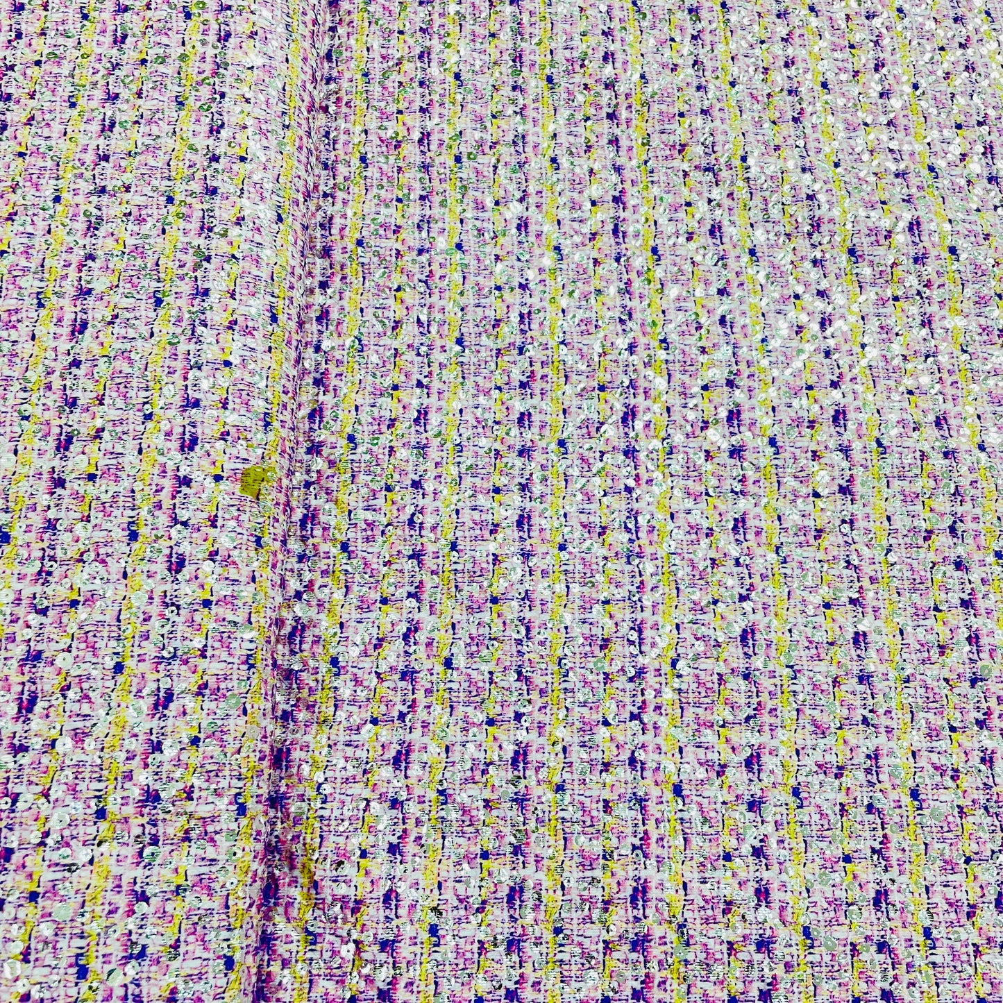 Pink & Brown Embossed Satin Fabric