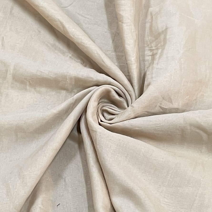 Cream Solid Shantoon Fabric
