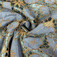 Premium Dark Blue Floral Print Crepe Croshet Fabric