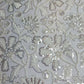 Premium White Floral Pearl Imported Sequins CutDana Handcrafted Net Fabric