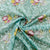 Green Cross Stich Floral Embroidery Organza Fabric