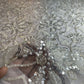 Premium White Floral Pearl Imported Sequins CutDana Handcrafted Net Fabric