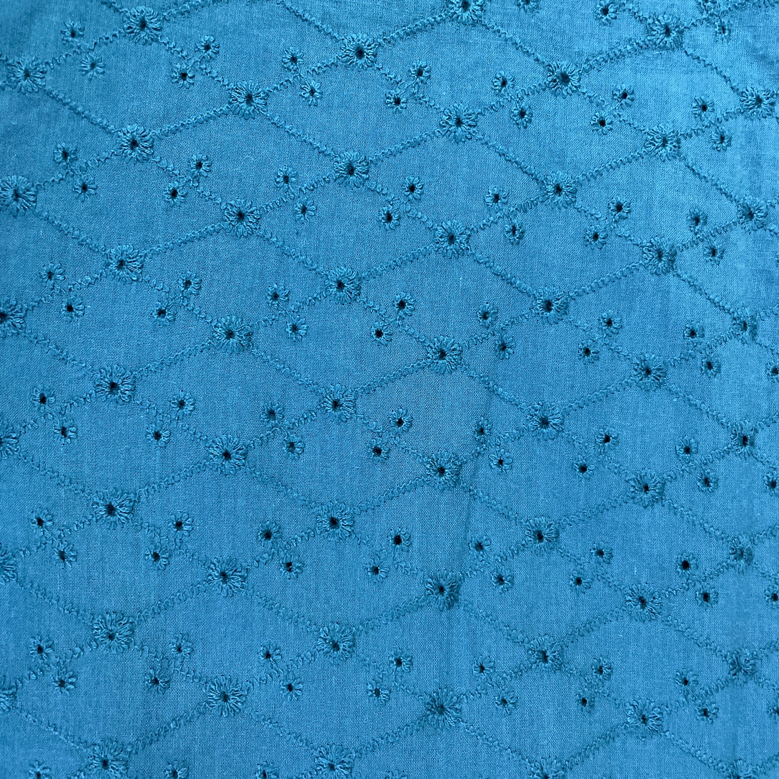 Exclusive Cotton Schiffli Dark Green Floral Embroidery Fabric