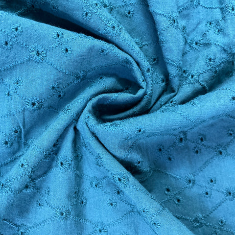 Exclusive Cotton Schiffli Dark Green Floral Embroidery Fabric
