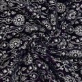 Premium Purple Floral Zari Sequins Embroidery Velvet Fabric