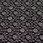 Premium Purple Floral Zari Sequence Embroidery Velvet Fabric