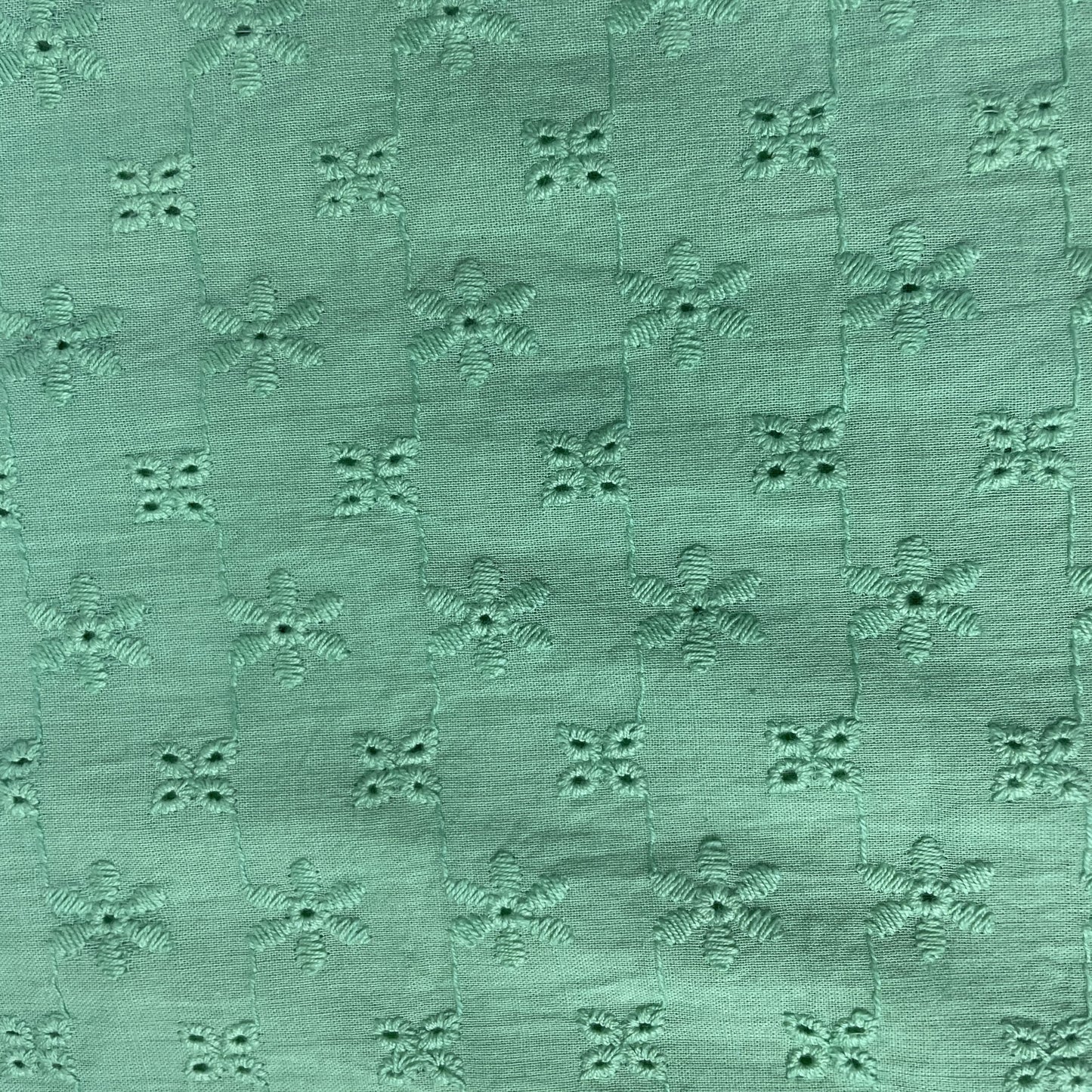 Exclusive Cotton Schiffli Mint Green Sequins Embroidery Fabric