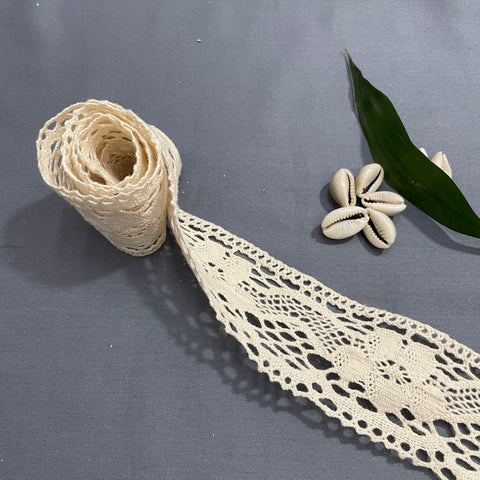Off Cream Dyeable Cotton Lace - TradeUNO
