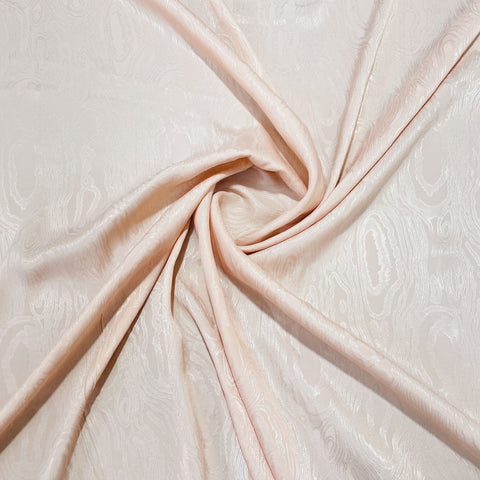 Peach Pink Floral Satin Fabric
