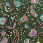 Classic Olive Green Multicolor Floral Sequence Embroidery Dola Silk Fabric