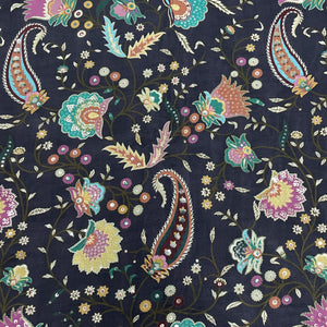 Classic Dark Brown Multicolor Floral Sequence Embroidery Dola Silk Fabric