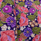 Classic Purple Multicolor Floral Sequence Pearl Embroidery Natural Crepe Fabric