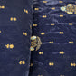 Classic Blue Floral Sequence Embroidery Velvet Fabric