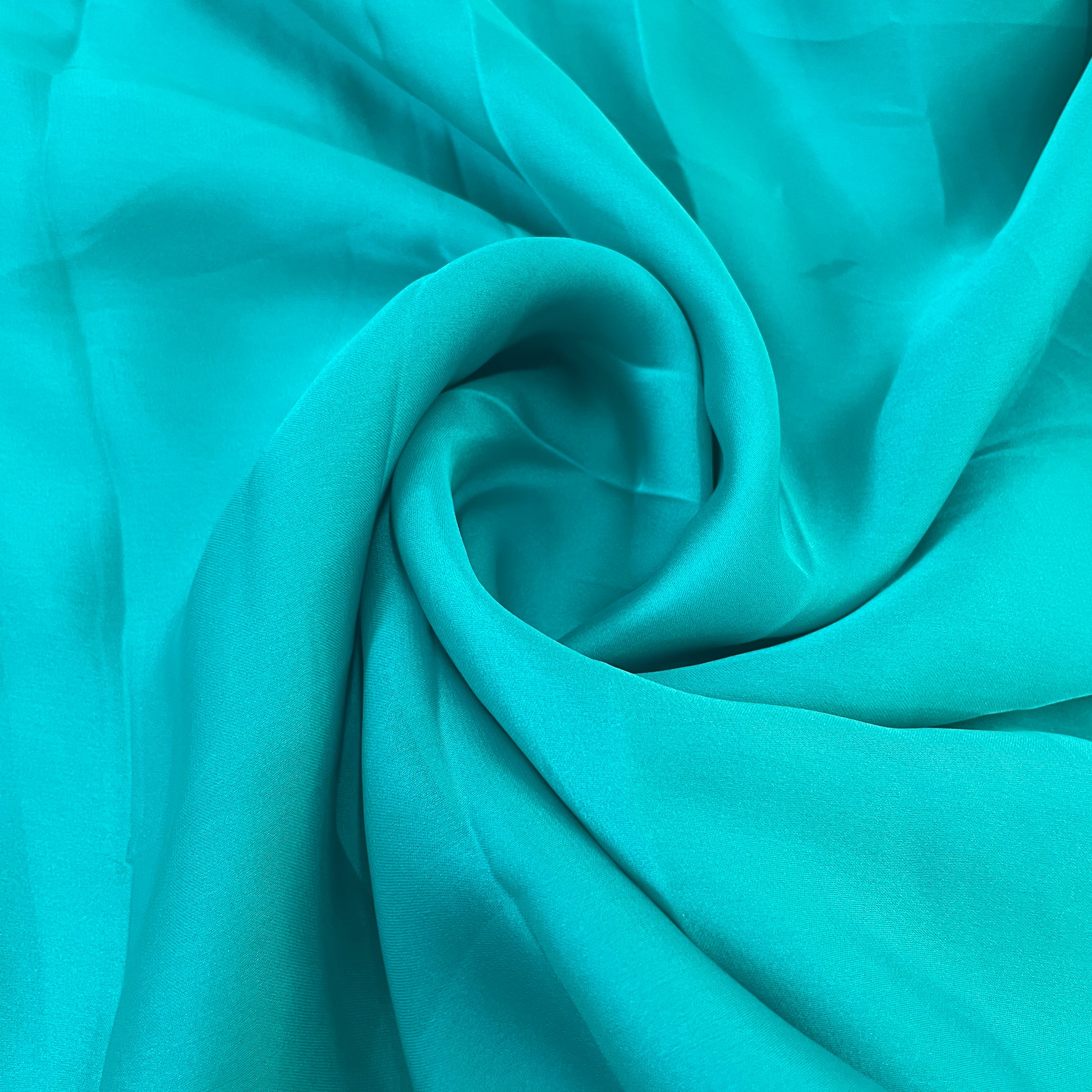 Exclusive Turquoise Green Solid Georgette Satin Fabric