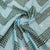 Sea Blue & Dark Green Chevron Mirror Embroidery Georgette Fabric