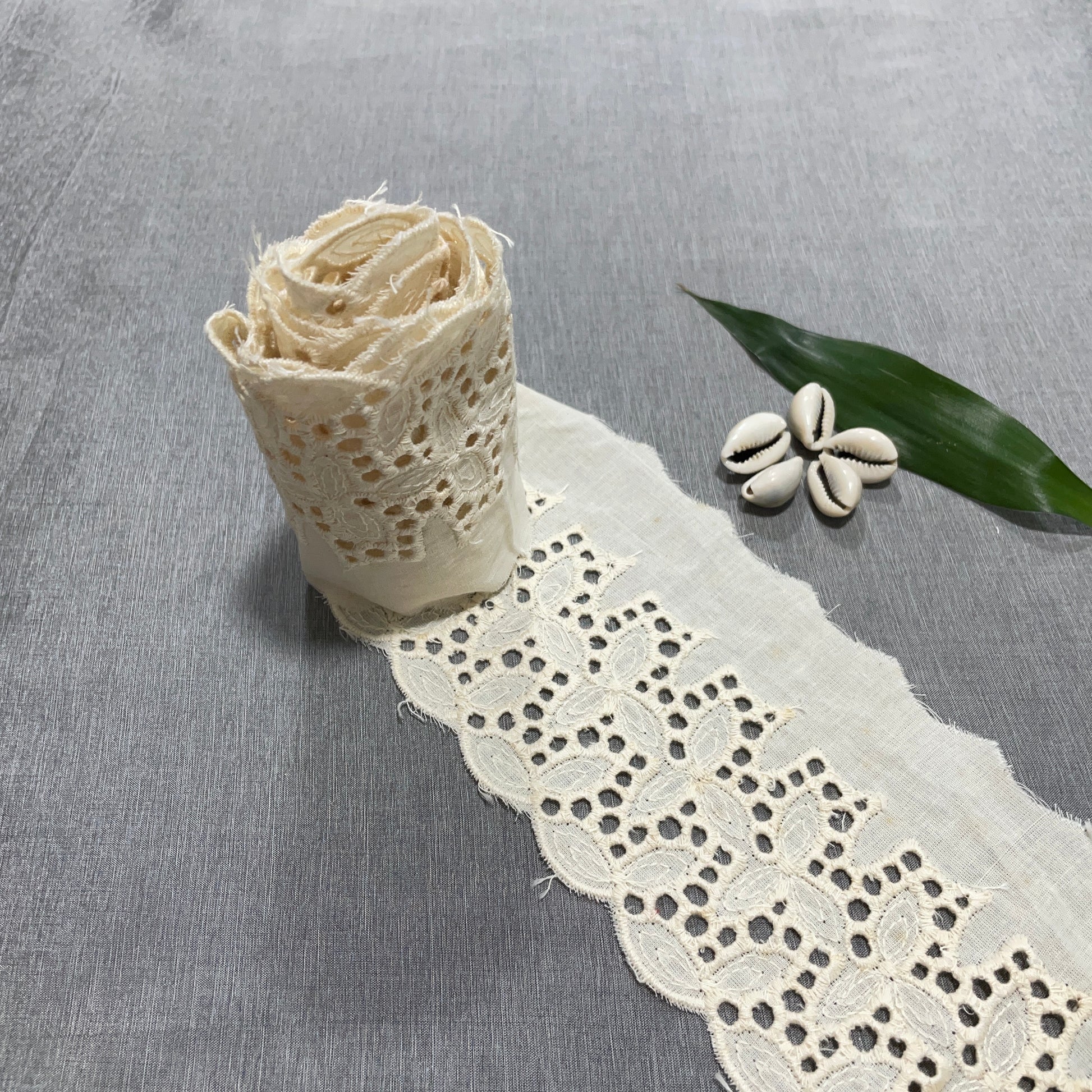 cream dyeable cotton lace lace 1