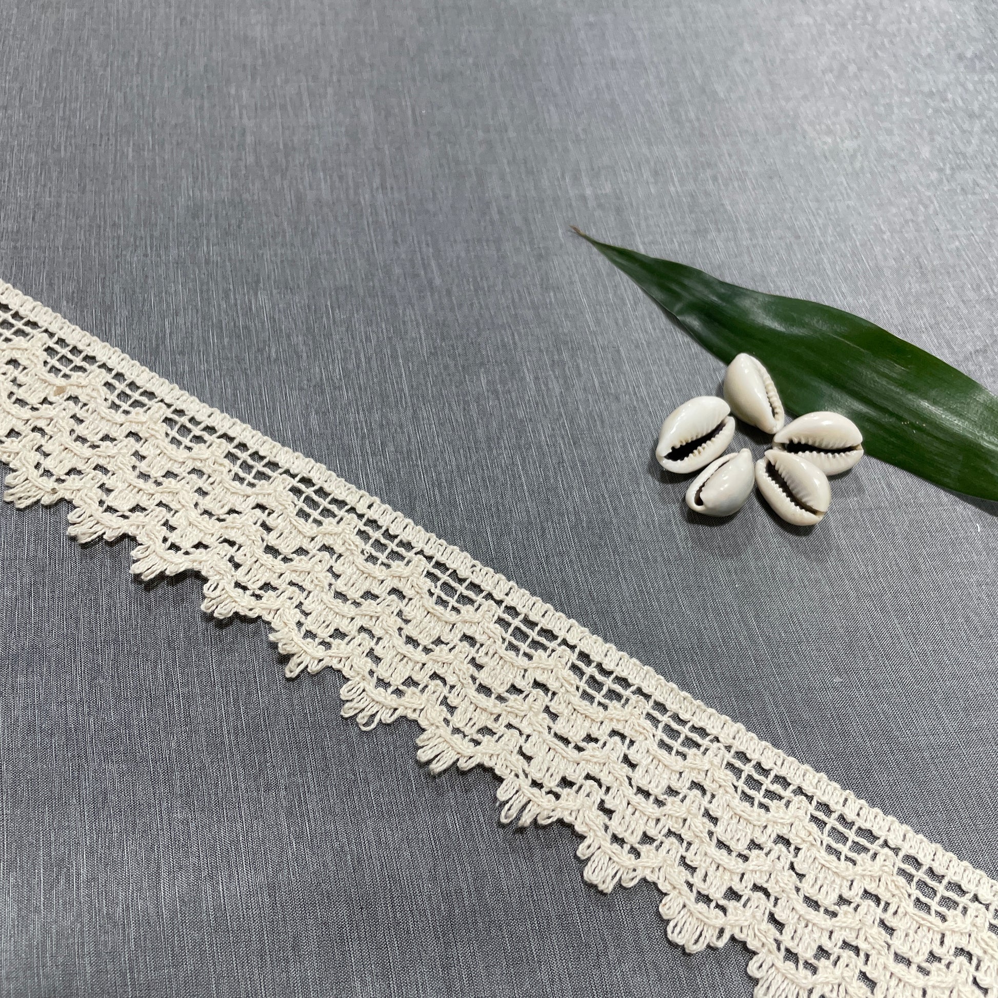 Off Cream Dyeable Cotton Lace PC-9222 - TradeUNO