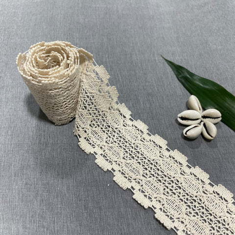 Off Cream Dyeable Cotton Lace PC-9223 - TradeUNO